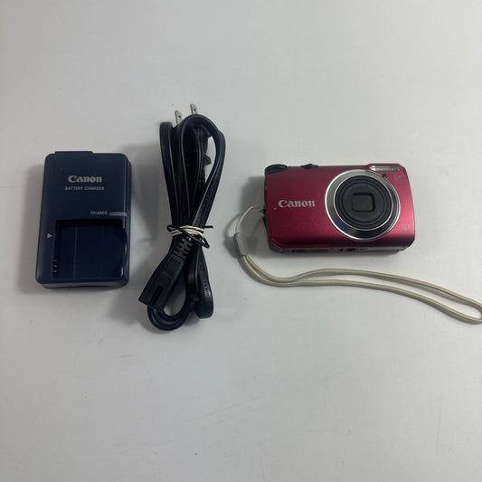 Canon PowerShot A3300 IS 16.0MP Digital Camera – Red (Used) | 5x Optical Zoom | Includes Battery & Charger