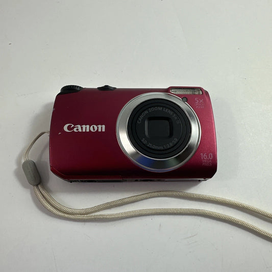 Canon PowerShot A3300 IS 16.0MP Digital Camera – Red (Used) | 5x Optical Zoom | Includes Battery & Charger