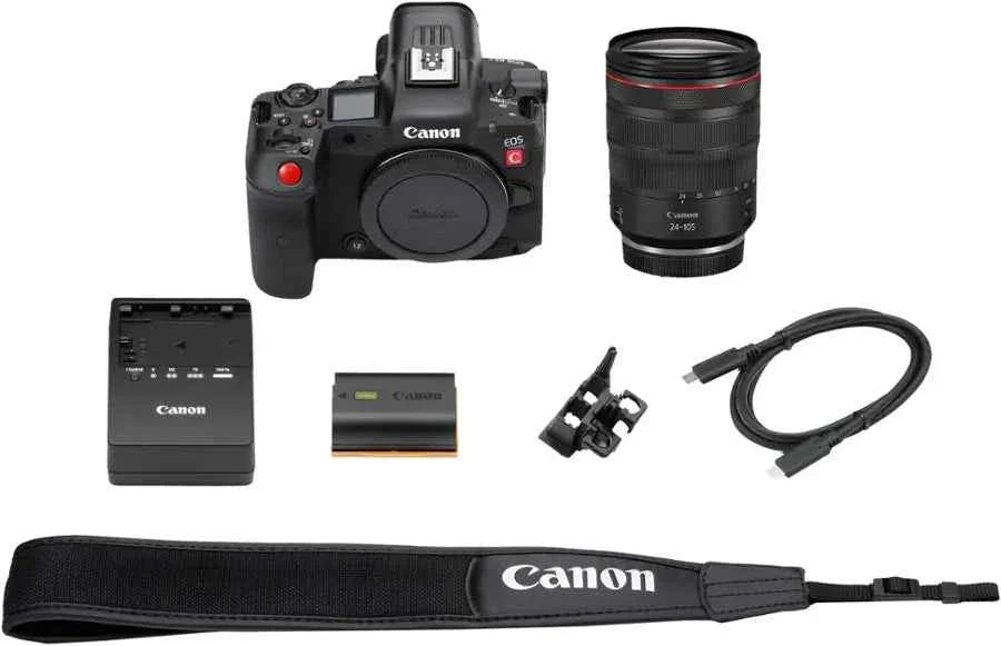 Canon EOS R5 C 8K Video Mirrorless Cinema Camera with RF24-105mm f/4 L IS USM Lens - Black