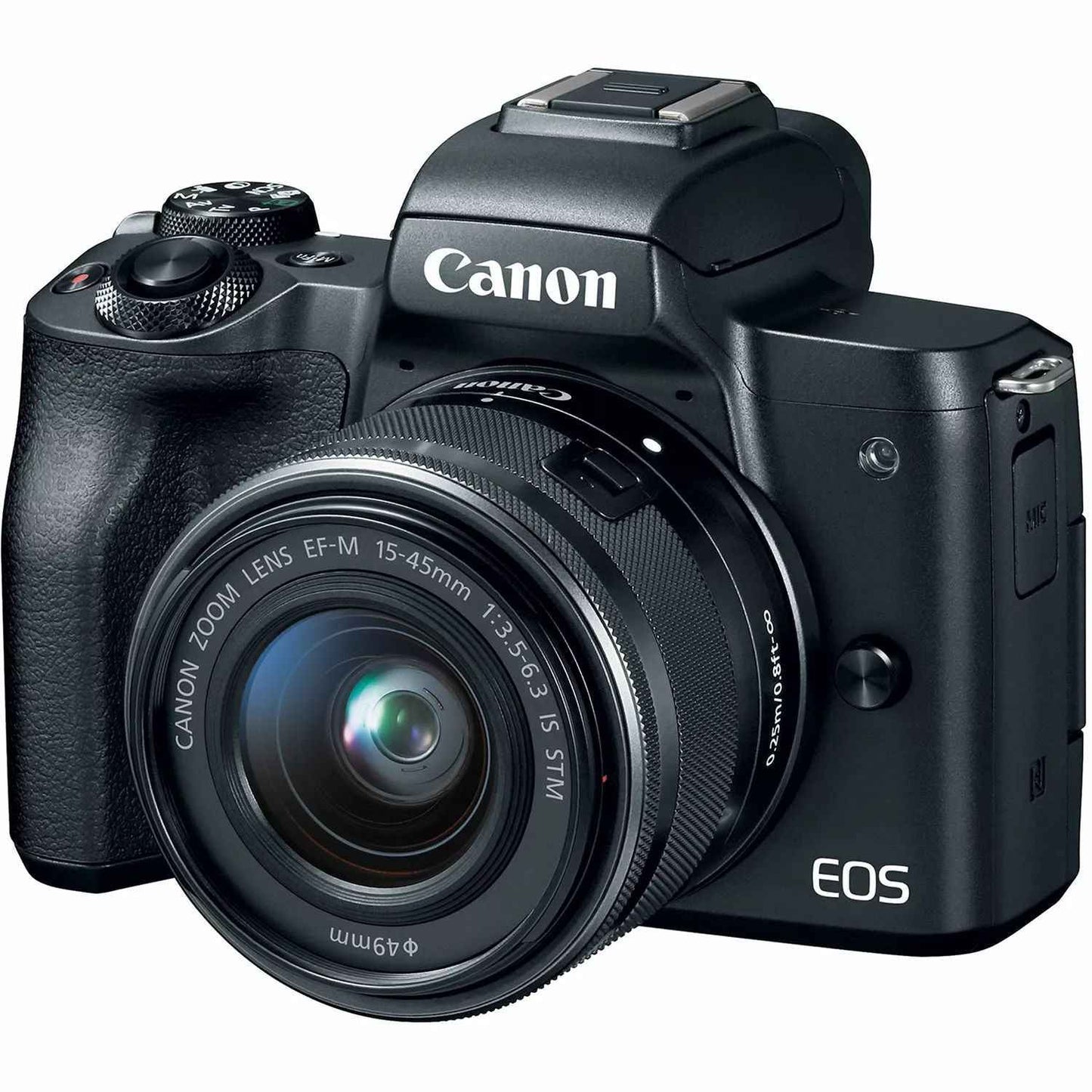 Canon EOS M50 Mirrorless Digital Camera with 15-45mm EF-M IS STM Lens (Black)