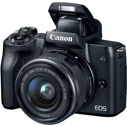 Canon EOS M50 Mirrorless Digital Camera with 15-45mm EF-M IS STM Lens (Black)
