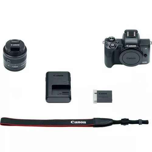 Canon EOS M50 Mirrorless Digital Camera with 15-45mm EF-M IS STM Lens (Black)